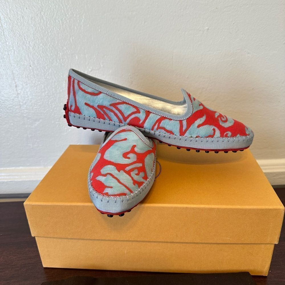TOD’S Stylish Red and Gray Women's Pantofola loafers size 7 new - Picture 7 of 15